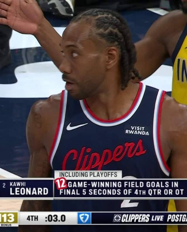 伦纳德绝杀助快船掀翻步行者豪取四连胜